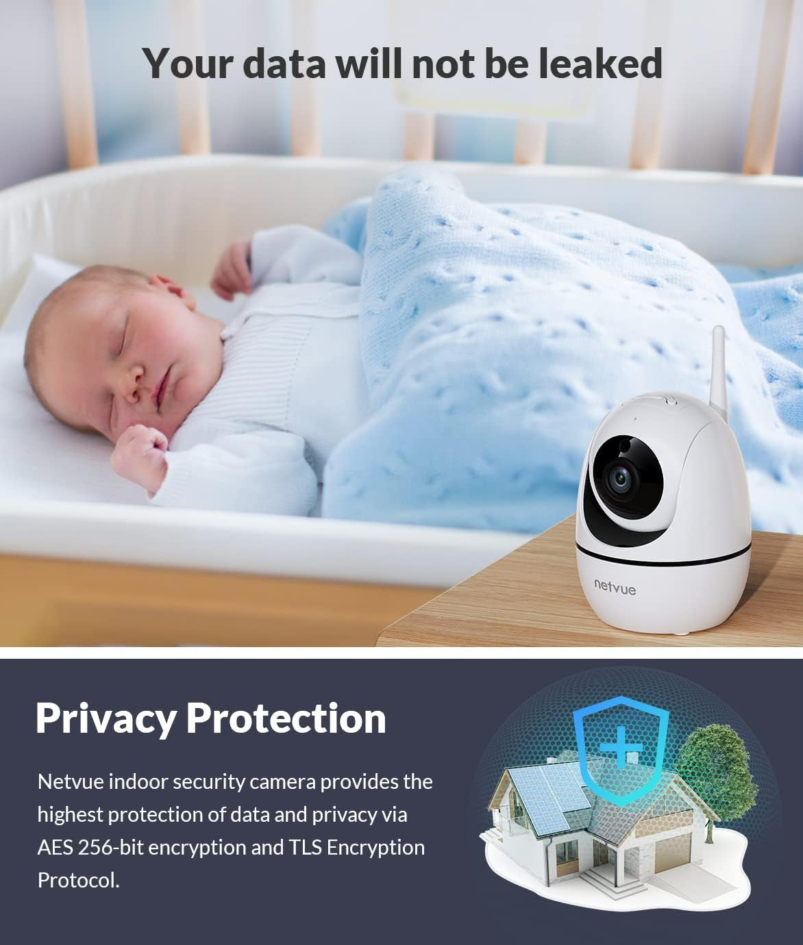 Indoor 1080P Full HD WiFi Security Camera with Two-Way Audio, Night Vision, AI Human Detection, and Cloud Storage - Perfect for Monitoring Pets and Infants, White